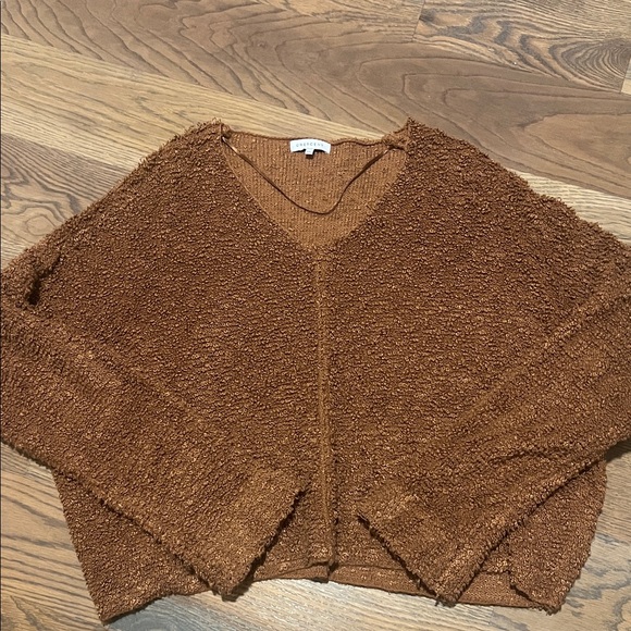Crescent Sweaters - Crescent Cozy Tan V-Neck Sweater